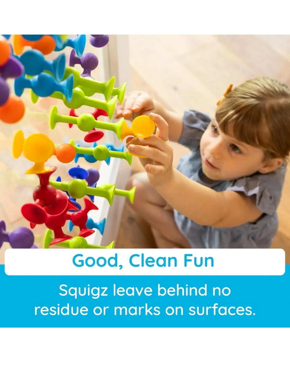 Fat Brain Toys Squigz Starter Set, 24 Piece Suction Bath Toys, Sensory Toys